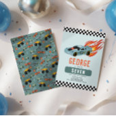 Jongens Cool Blue Racing Auto Kinderen Verjaardag Kaart