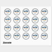 Jongens Cool Blue Racing Auto Kinderen Verjaardag Ronde Sticker (Vel)