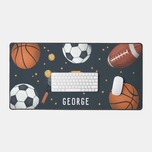 Jongens Cool Blue Sport Gaming Star Bureaumat (Keyboard & Muis)