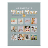 Jongens Cool Dude Eerste Jaar Verjaardag Fotocolla Perfect Poster (Voorkant)