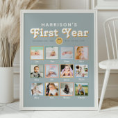 Jongens Cool Dude Eerste Jaar Verjaardag Fotocolla Perfect Poster