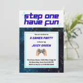 Jongens Cool Gamer Uitnodiging (Staand voorkant)