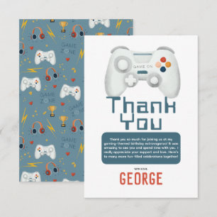 Jongens Cool Gaming Kinderverjaardag  Bedankkaart