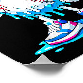 Jongens Cool Honkbal Ijs Drip Grappig Kinderen Jeu Poster (Hoek)