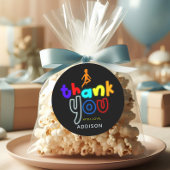 Jongens Cool Jump Neon Trampoline Verjaardagsgunst Ronde Sticker