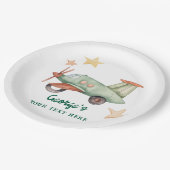 Jongens Cool Kleurrijke Vliegtuig Verjaardagsfeest Papieren Bordje (Gekanteld)