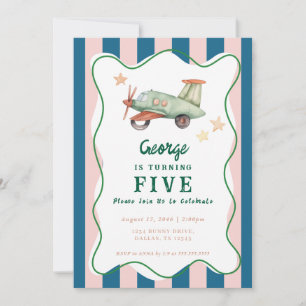 Jongens Cool Modern Kleurrijk Vliegtuig Verjaardag Kaart