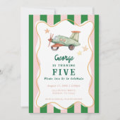 Jongens Cool Modern Kleurrijk Vliegtuig Verjaardag Kaart (Voorkant)