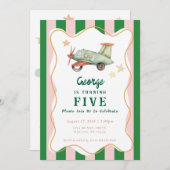 Jongens Cool Modern Kleurrijk Vliegtuig Verjaardag Kaart (Voorkant / Achterkant)