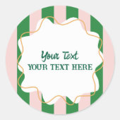 Jongens Cool Moderne Kleurrijke Strepen Verjaardag Ronde Sticker (Voorkant)