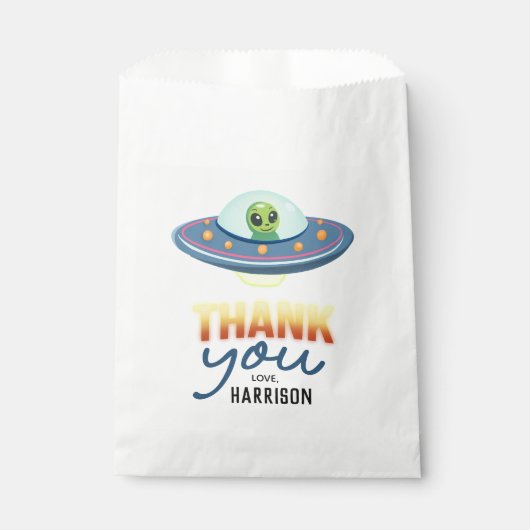 Jongens Cool Neon Ruimte Alien Verjaardags Favor Bedankzakje (Voorkant)
