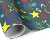 Jongens Cool Neon Trampoline Kids Verjaardag Cadeaupapier (Rol Hoek)