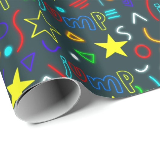 Jongens Cool Neon Trampoline Kids Verjaardag Cadeaupapier (Rol Hoek)