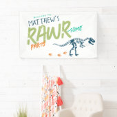 Jongens Cool T-Rex Dinosaurussen Kinderen Verjaard Spandoek (Insitu)