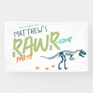 Jongens Cool T-Rex Dinosaurussen Kinderen Verjaard Spandoek