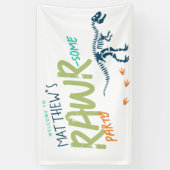 Jongens Cool T-Rex Dinosaurussen Kinderen Verjaard Spandoek (Verticaal)