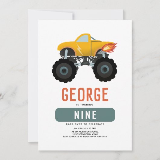 Jongens Cool Truck Kids Verjaardag Kaart (Voorkant)