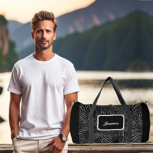 Jongens Curly Windy Wavy Wit Patroon Monogram Zwar Plunjezak