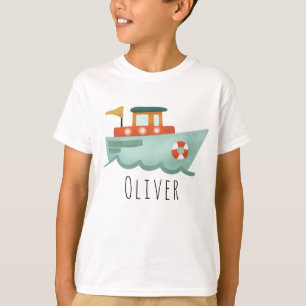 Jongens Cute Blue Nautical Boat Kinder T-shirt