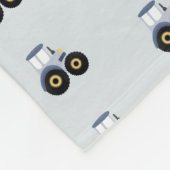 Jongens Cute Blue Tractor Pattern & Name Children' Fleece Deken (Hoek)