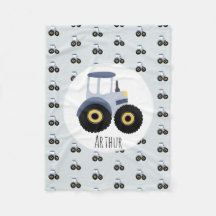 Jongens Cute Blue Tractor Pattern & Name Children'