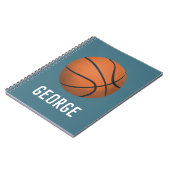 Jongens Cute en Modern Blue Basketball Kinder Scho Notitieboek (Linkerzijde)