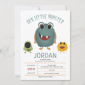 Jongens Cute en Moderne Monster Kids Birthday Part Kaart (Voorkant)
