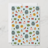 Jongens Cute en Moderne Monster Kids Birthday Part Kaart (Achterkant)