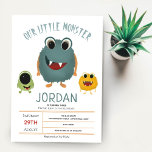 Jongens Cute en Moderne Monster Kids Birthday Part Kaart<br><div class="desc">Dit schattige, grillige en moderne kinder ontwerp van de derde verjaardagsfeestdag kenmerkt unieke en kleurrijke monsteraliens, en kan met de naam van uw kind en andere details worden gepersonaliseerd noodzakelijk voor uw verjaardagsfeestje. De uitnodiging bevat ook een schattig bijpassend monsterpatroon op de achterkant. De perfecte monstertoevoeging aan de derde verjaardagspartij...</div>