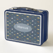 Jongens Cute Transport Auto Patroon monogram Kinde (Achterkant)