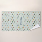 Jongens Cute Transport Auto Patroon monogram Kinde Badhanddoek (Badhanddoek)