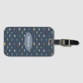 Jongens Cute Transport Auto Patroon monogram Kinde Bagagelabel (Voorkant (horizontaal))