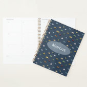 Jongens Cute Transport Auto Patroon monogram Kinde Planner (Display)