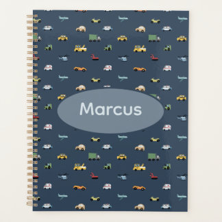 Jongens Cute Transport Auto Patroon monogram Kinde Planner