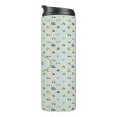 Jongens Cute Transport Auto Patroon monogram Kinde Thermosbeker (Geroteerd rechts)