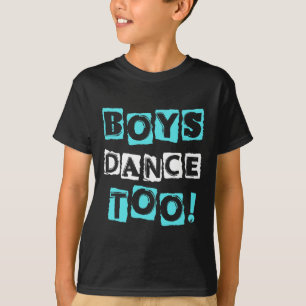 Jongens dansen op trendy blok lettertype tik balle t-shirt