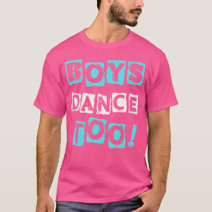 Jongens dansen op trendy blok lettertype tik balle t-shirt