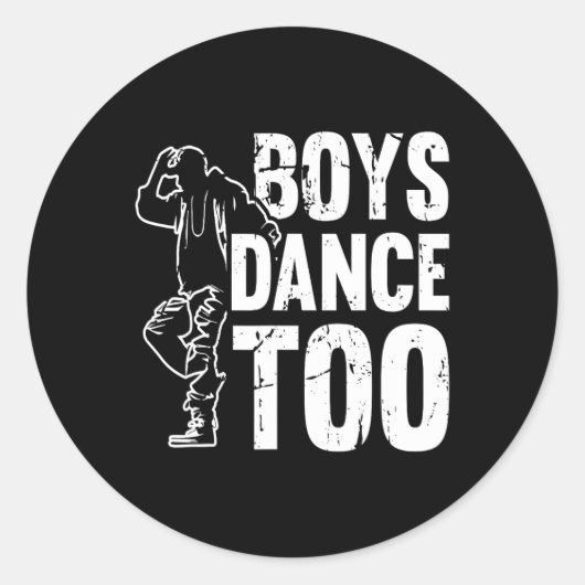 Jongens dansen te cool dansen danser ronde sticker (Voorkant)
