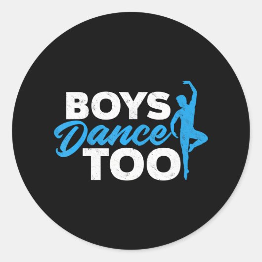 Jongens dansen te coole balletdanser ronde sticker (Voorkant)