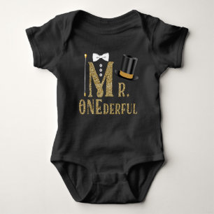 Jongens de heer ONEderful 1st Birthday Shirten Romper