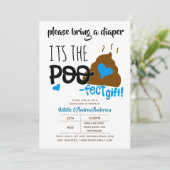 Jongens DIAPER Party Blue POOP Emoji Poofect Kaart (Staand voorkant)