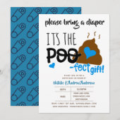 Jongens DIAPER Party Blue POOP Emoji Poofect Kaart (Voorkant / Achterkant)