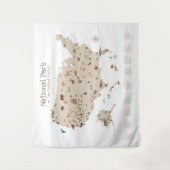 Jongens die de kaart van het Nationale Park verken Wandkleed (Voorkant)