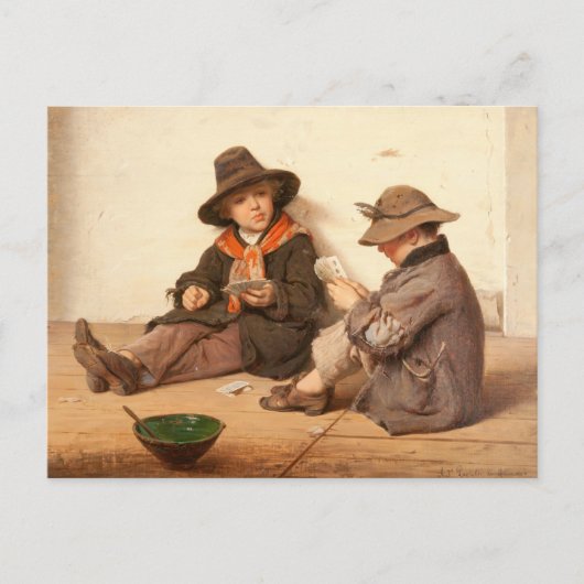 Jongens die kaarten spelen | Antonio Ermolao Paole (Voorkant)