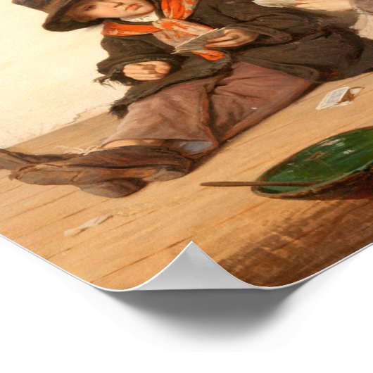 Jongens die kaarten spelen | Antonio Ermolao Paole Poster (Hoek)