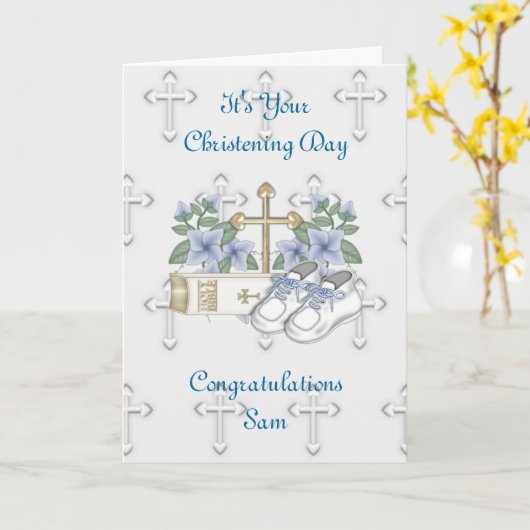 Jongens die Schoenen dopen Kaart (Gele Bloem)