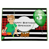 Jongens die spelen met moderne patronen 'Birthday' Large Cadeautasje (Voorkant)