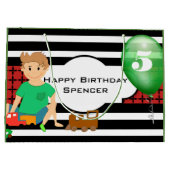 Jongens die spelen met moderne patronen 'Birthday' Large Cadeautasje (Achterkant)