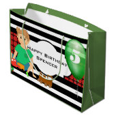 Jongens die spelen met moderne patronen 'Birthday' Large Cadeautasje (Achterkant Gekanteld)