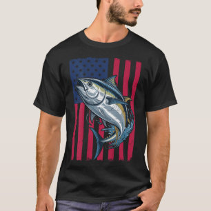 Jongens Diepzee Vissen Amerikaanse Vlag Blauwvinto T-shirt